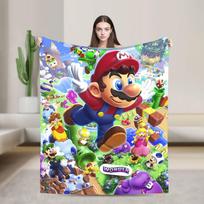 3D Super M-Marios Bros Cartoon  Blanket  Airplane Travel Flannel Bedding Throws For Living Room Soft Warm Bedspread Gift Idea 80x120cm(31x47inch)