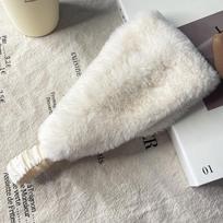 Fashion Wide Design Fluffy Headband Elastic Solid Color Hair Band Soft Imitation Fur Ear Warmer Headbands Women Accessories balta