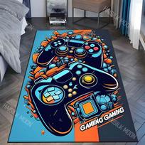 Retro game controllers neon lights Carpet for Living Room Bedroom Sofa Home Decor Rus Non-slip Floor Mat Luxury Gift 40x60cm