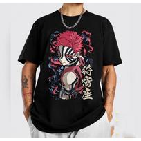Xiaowo Seat Up Three Demon Slayer Blade T-shirt Anime Devil T-shirt Men's Casual Fashion Unisex T-shirt S