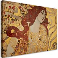 Drobės spauda, Moteris ilgais plaukais - G. Klimtas 60x40 auksinė
