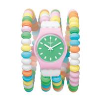 Swatch Original Series Kvarcinis Mechanizmas 30M Atsparus Vandeniui Laikrodis 25Mm Žalias Ciferblatas Plastikinis Korpusas Plastikinė Apyrankė Moteriški laikrodžiai LP135B Green Dial