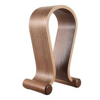 Walnut Wood U-Shaped Over-Ear Headphone Stand and Hanger