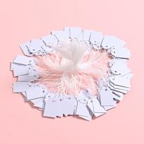 200 Seashell Head Price Tags with White String - Disposable Paper Cards for Jewelry Accessories 15x25mm White