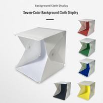 Portable LED Light Softbox: Mini Photography Studio with Folding Design 20cm single light strip, 2 color backdrops