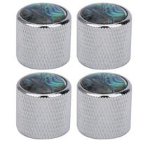 4PCS Metal + Real Shell Guitar Dome Knobs Silver/Copper Tone Bass Knob Dome  Electric Bass sidabras