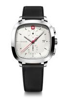 WENGER VINTAGE CLASSIC CHRONO Chronograph Stainless Steel Case White Black Recycled Leather Quartz 50m Water Gift Analog Men's Watch, (316L), Dial,