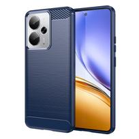 For Realme 14 5G Case For Realme 14 Cover Funda Shell Coque Carbon Fiber Soft Silicone Bumper For Realme 14 realme 14 mėlyna