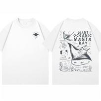 2026 New Manta Ray Devil Fish Aquarium Popular Science Biology Men's and Women's Short Sleeve T-Shirts Plus Size Crew Neck Tops S įvairiaspalvis