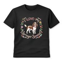 I Love My Springer Spaniel Dog Lover Unisex T-Shirt Cute Pet Graphic Tee S įvairiaspalvis