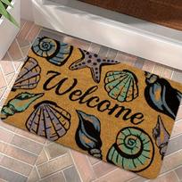 Coastal Welcome Non-Slip Floor Mat Washable Decorative Area Rug for Outdoor Entrance Door Home Decor 40x60cm