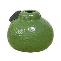 Orange Shaped Decorative Ceramic Bud Vase, Modern Fruit Design Small Hydroponic Planter for Home, Room, Office, Tabletop Decor žalia