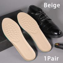 1Pair Leather Sports Insoles men Breathable anti-odor insole elastic shock-absorbing Shoe Sole Soft and comfortable Shoe Pads EU37-38 smėlis