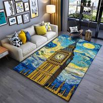 Big Ben Yellow Night Sky Pattern Carpet Modern Living Room Decor  Suitable for use as an anti-slip for living room bedroom sofas 40x60cm( 15x23in )