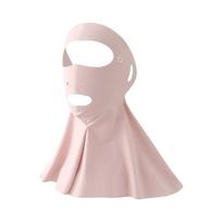 Solid Color Sunscreen Mask Sun Protection Neck Wrap Simple Ice Silk Face Veil  Sports rožinė