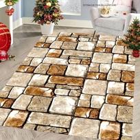 Rustic Stone Brick Area Rug - Realistic Cobblestone Design Floor Mat - Indoor Home Decor Living Room Bedroom Kitchen Carpet Rug 40x60cm