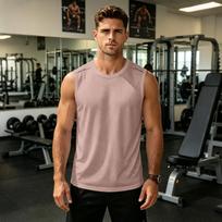 Men's Quick Dry Loose Fit Breathable Running Gym Tank Top Sleeveless Athletic Shirt Lightweight Mesh Fabric for Workout Training L rožinė