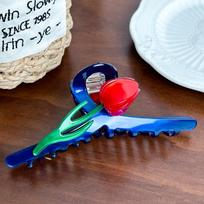 High-quality Acetate Hair Claw Clip In Floral Tulip Design For Chic Hairstyles tamsiai mėlyna spalva