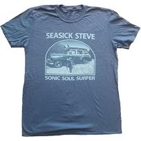 Men's Seasick Steve Sonic Soul Surfer T-shirt Small Blue XXXL