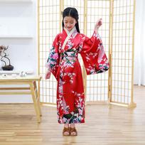 Elegance Kids Traditional Japanese Kimono Kids Japanese Style Yukata Bathrobe  Travel 140-Style D