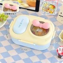 Heart Print Bento Box for Women & Teens - Portable Macaron Style Lunch Container, Ideal for Work, Picnic, Dating, Simple Packing