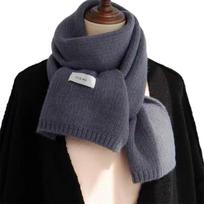 Bib Thermal Neck Warmer Windproof Fashion Knitting Wool Scarf Thickening Snap Fastener Snood Cowl Tube Autumn Winter tamsiai pilka spalva