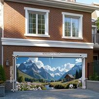 2D Snowy Alpine Valley Garage Door Cover Home Decoration 47.2x31.5inch/120*80cm