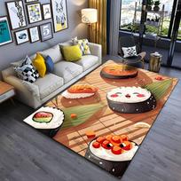 Cute animated sushi characters carpet Yoga living room room decor children's crawling mat doormat area rug games mat 40x60cm