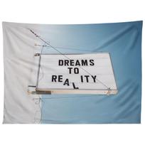 DREAMS TO REALITY tapestry 75x100 juoda
