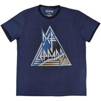 Def Leppard Unisex Ringer T-Shirt: Triangle Logo (Large) L