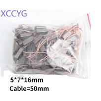 XCCYG 100pcs 5*7*16mm For Honda Toyota Electric Generator Car Alternator Carbon Brush High Copper