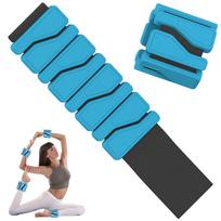 1Pcs 1Lbs Adjustable Wrist Ankle Weights - Silicone Strength Training Bracelets For Yoga Running Swimming - Women & Men mėlyna
