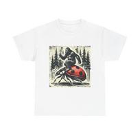 Retro Bigfoot Riding A Giant Ladybug T-Shirt Funny Sasquatch Tee Vintage Style 3XL