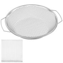 Garden Soil Sieve Stainless Steel Round with Handle Screen Sifter for Compost Sand Bonsai Potting Soil Filtering Remove Mesh