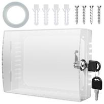Universal Thermostat Lock Box with Key Lock Clear Large Wall Mount Thermostat Cover Guard Easy to Instal for Home Office Other skaidri