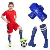 Sports Shin Guards and Long Athletic Socks Set for Soccer and Outdoor Activities Protective Gear Suitable for Youth and Adults L