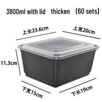 Black Rectangular Disposable Meal Prep Containers (60 Sets)