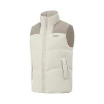 Li Ning BADFIVE Down Vests Men's Gravel White Gray Stand Collar Fleece Lined Other AMRV029-1 L