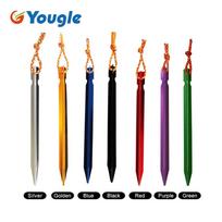 10pcs/set 18cm Aluminum Alloy Tent Pegs With Rope Stake Camping Hiking Equipment Outdoor Traveling Tent Accessories mėlyna