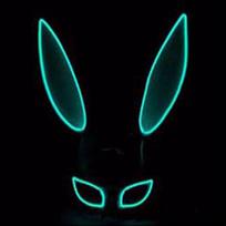 Mask Mask Bunny Mask LED Light Headwear Party Mask Props Party Props Led Light up Mask Cosplay Mask šviesiai žalios spalvos