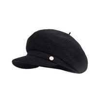 Dome Wool Beret Cap British Style Octagonal Brimless Hat Casual Women Artist Hat  Winter juoda