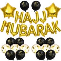 Hajj Mubarak Letter Balloons For Eid Party Mubarak Balloons And Backdrop Decorations Celebrative Background Layout Balloons Set 1 set