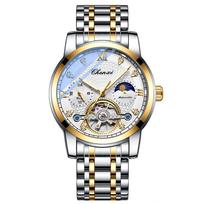 Prabangus mechaninis Tourbillon laikrodis vyrams Sidabrinis nerūdijančio plieno Automatinis judėjimas black
