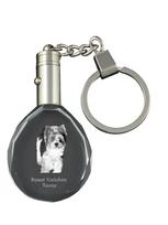 Biverio Jorkšyro terjeras - pakabukas su šuns nuotrauka, kristalinis raktų pakabukas dovanų dėžutėje, unikalus Art-Dog dovana skaidri