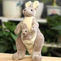 Kangaroo Plush Toy Mother and Child Kangaroo Rag Doll Birthday Gift Children's Dolls Cute Pillow 28cm