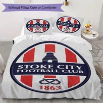 Stoke City FC raštų patalynės komplektas antklodės užvalkalas pagalvės užvalkalas namų dekoravimas gimtadienio dovana (1 * užvalkalas antklodei + 2 * užvalkalas pagalvei be užpildo)182 135x200cm