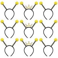 9pcs Antenna Bee Hair Hoops Lifelike Bee Headbands Party Headwears for Performance Cosplay Festivals Party