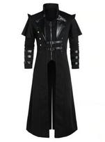 Retro Medieval Renaissance Punk Coat for Stage and Photography XL juoda