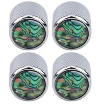 4PCS Silver/Copper Tone Guitar Dome Knobs Metal + Real Shell Bass Knob Dome  Electric Bass sidabras