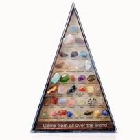 Gemstones Natural Specimens Triangular Set 36 Ore Raw Stone Ornament  Home Decor geltona
